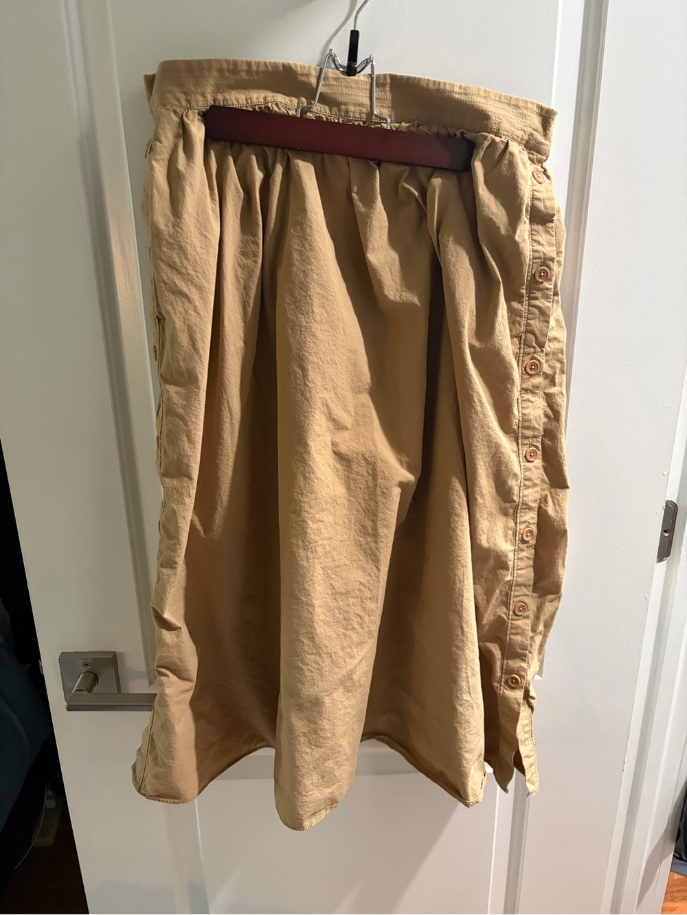 Women's side button Midi Skirt - 100% cotton